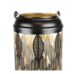 Lantaarn Bladmotief Zwart - 26 × 15 Cm -Thuis Versieren Winkel 1604664133 2 600