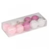 Lichtslinger Cotton Balls 8 Cm - Wit/roos