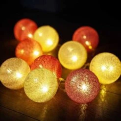 Lichtslinger Cotton Balls 8 Cm - Wit/roos -Thuis Versieren Winkel 1615192388 3 600