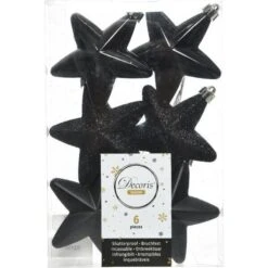 Kerstster - Zwart - Set Van 6 Stuks -Thuis Versieren Winkel 1637844079 2 600