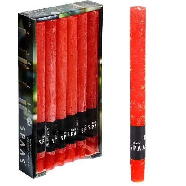 Rustieke Dinerkaars - Rood - Set Van 1 Stuks 5 Rustieke Dinerkaars - Rood - Set Van 1 Stuks - Afbeelding 3