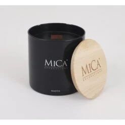 MICA Geurkaars Glas Zwart Ø 12 Cm - Wood Fire -Thuis Versieren Winkel 1643288412 1 600