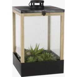 Halton Kasje Lantaarn Zwart - 28 × 17 × 37,5 Cm -Thuis Versieren Winkel 1650442835 3 600