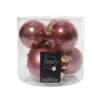 Kerstballen Glas Ø 8 Cm - Velours Roze - Set Van 6 Stuks -Thuis Versieren Winkel 1660050487 1 600