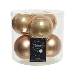 Kerstballen Glas Ø 8 Cm - Toffee - Set Van 6 Stuks
