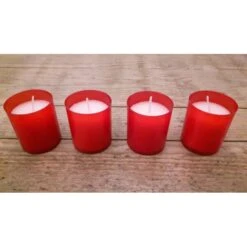 Devotielichtjes Rood - Set Van 4 Stuks