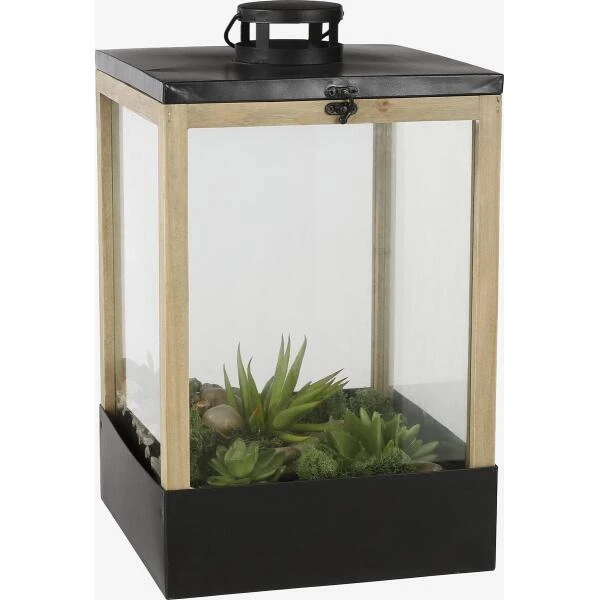 Halton Kasje Lantaarn Zwart - 25 × 25 × 42 Cm 4 Halton Kasje Lantaarn Zwart - 25 × 25 × 42 Cm - Afbeelding 2