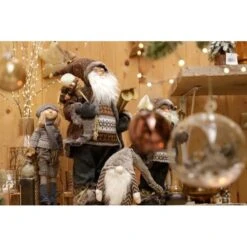 Kerstman Staand Bruin/grijs 60 Cm -Thuis Versieren Winkel kerstman staand bruingrijs 60 cm 1638872867 5 600