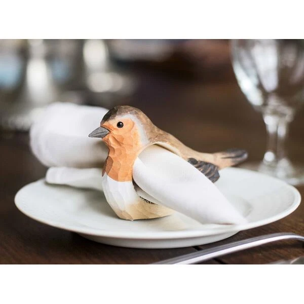 Servetring Roodborstje In Lindenhout - Handgemaakt 4 Servetring Roodborstje In Lindenhout - Handgemaakt - Afbeelding 2