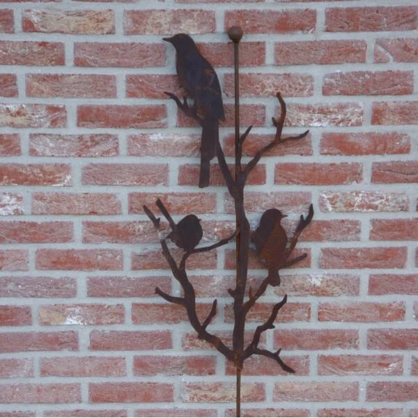 Vogels Op Tak Met Stang - Decoroest 4 Vogels Op Tak Met Stang - Decoroest - Afbeelding 2